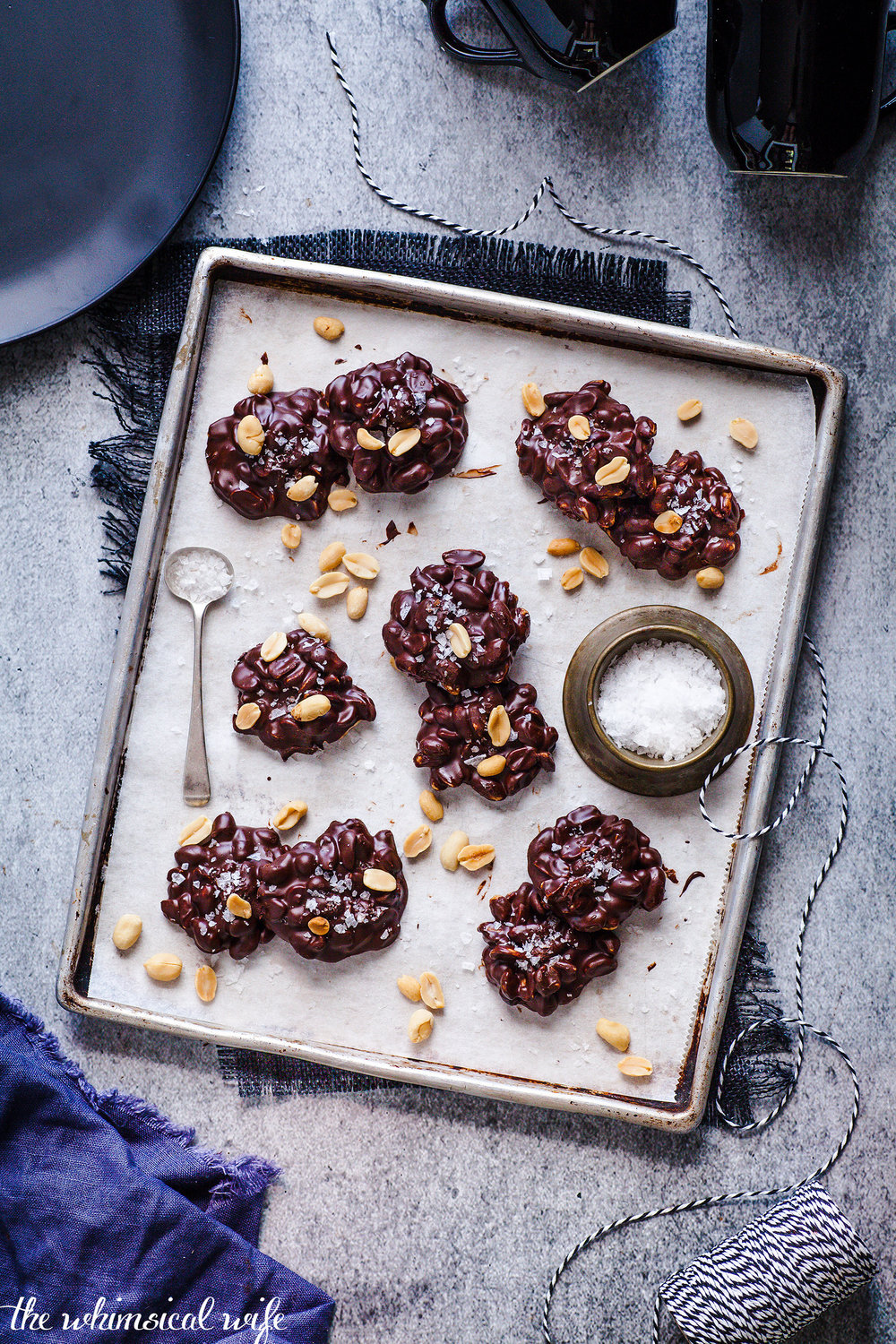 3 Ingredient Salted Choc Peanut Clusters {GF, DF, Vegan}